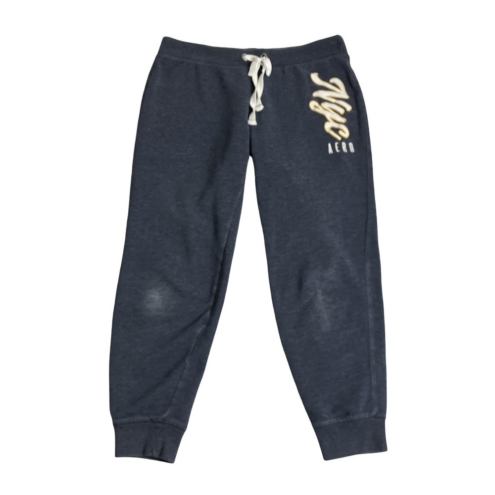 Aéropostale AERO NYC Jogger Sweatpants Women M Blue Gray Preppy Retro Athleisure
